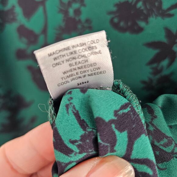 41 Hawthorn Green Black Floral Flowy Whimsigoth 3/4 Sleeve Boho Blouse Top 1X - Picture 7 of 10